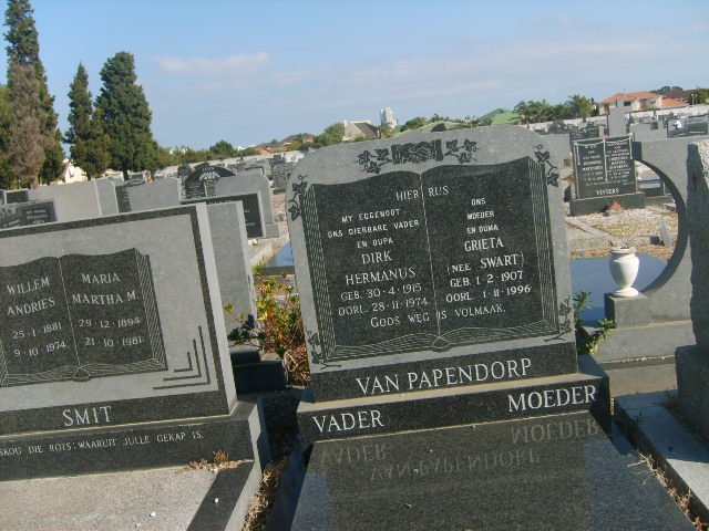 PAPENDORP Dirk Hermanus, van 1915-1974 &amp; Grieta SWART 1907-1996