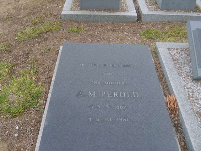 PEROLD A.M. 1887-1981