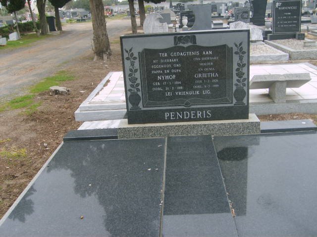 PENDERIS Nyhof 191?-199? &amp; Grietha 19??-19??