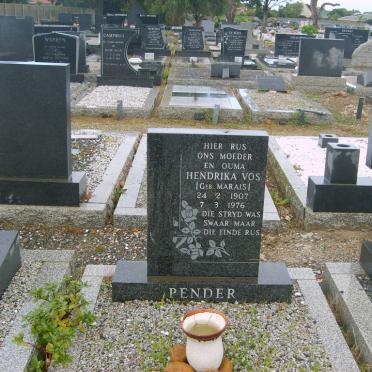 PENDER Hendrina Vos nee MARAIS 1907-1976