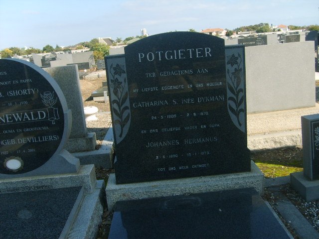 POTGIETER Johannes Hermanus 1890-1973 &amp; Catherina S. DYKMAN 1909-1970