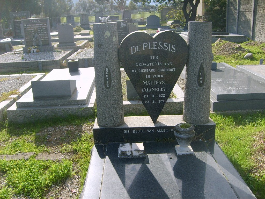 PLESSIS Matthys Cornelis, du 1932-1971