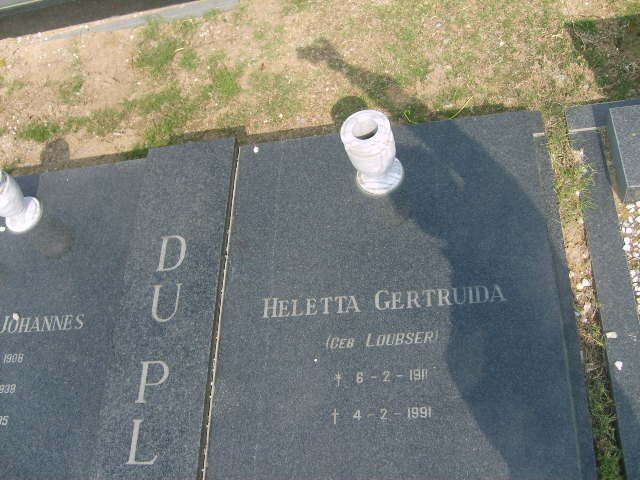 PLESSIS Heletta Gertruida, du nee LOUBSER 1911-1991