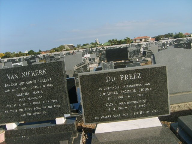 PREEZ Johannes Jacobus, du 1911-1976 &amp; Olive HOLTZHAUSEN 1912-1980