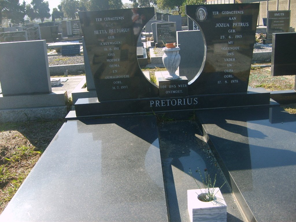 PRETORIUS Jozua Petrus 1913-1978 &amp; Hetta CRUYWAGEN 1911-1997