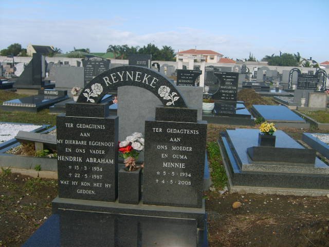 REYNEKE Hendrik Abraham 1934-1987 &amp; Minnie 1934-2008