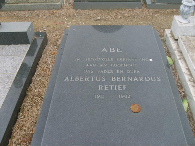 RETIEF Albertus Bernhardus 1911-1982