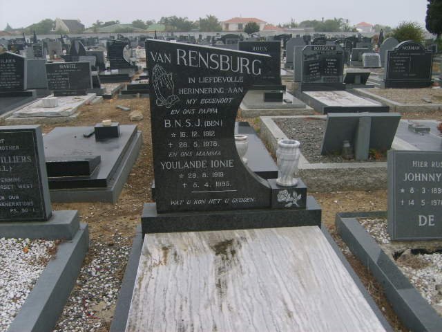 RENSBURG B.N.S.J. van 1912-1978 &amp; Youlande Ionie 1918-1985