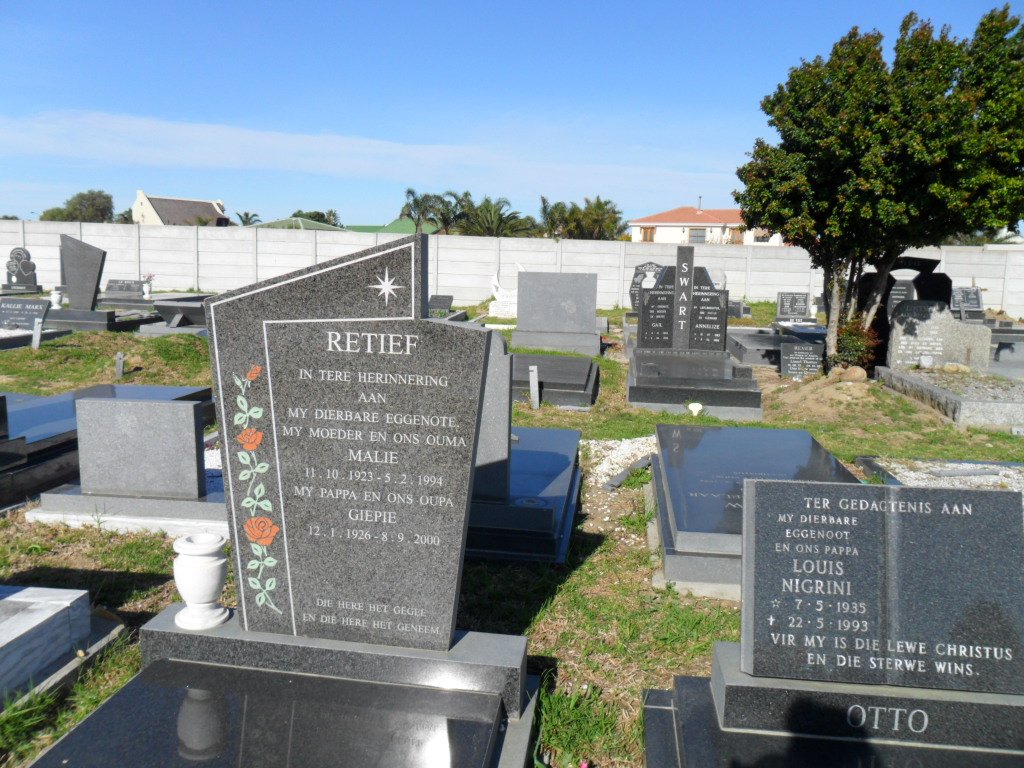 RETIEF Giepie 1926-2000 &amp; Malie 1923-1994