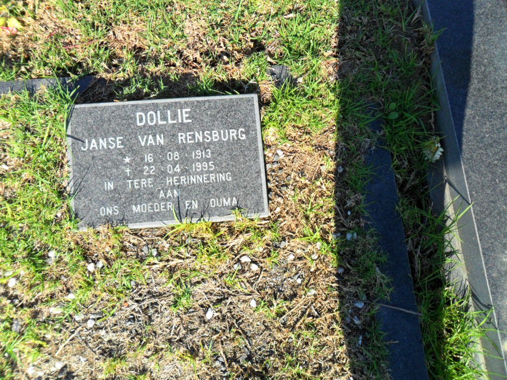 RENSBURG Dollie, Janse van 1913-1995