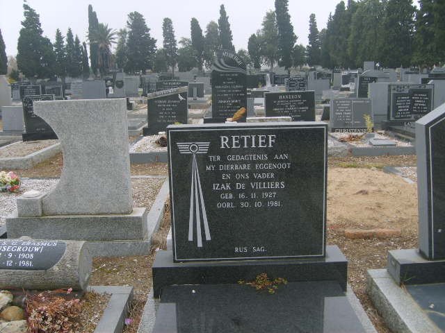 RETIEF Izak De Villiers 1927-1981