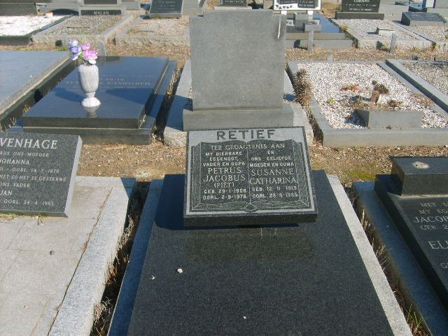RETIEF Petrus Jacobus 1908-1978 &amp; Susanne Catharina 1913-1985