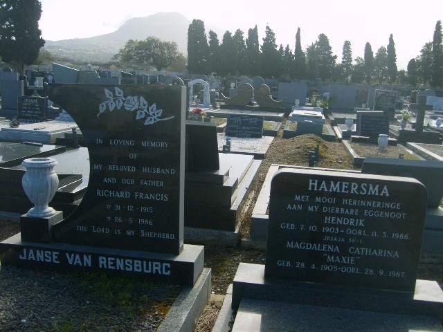 RENSBURG Richard Francis, Janse van 1915-1986