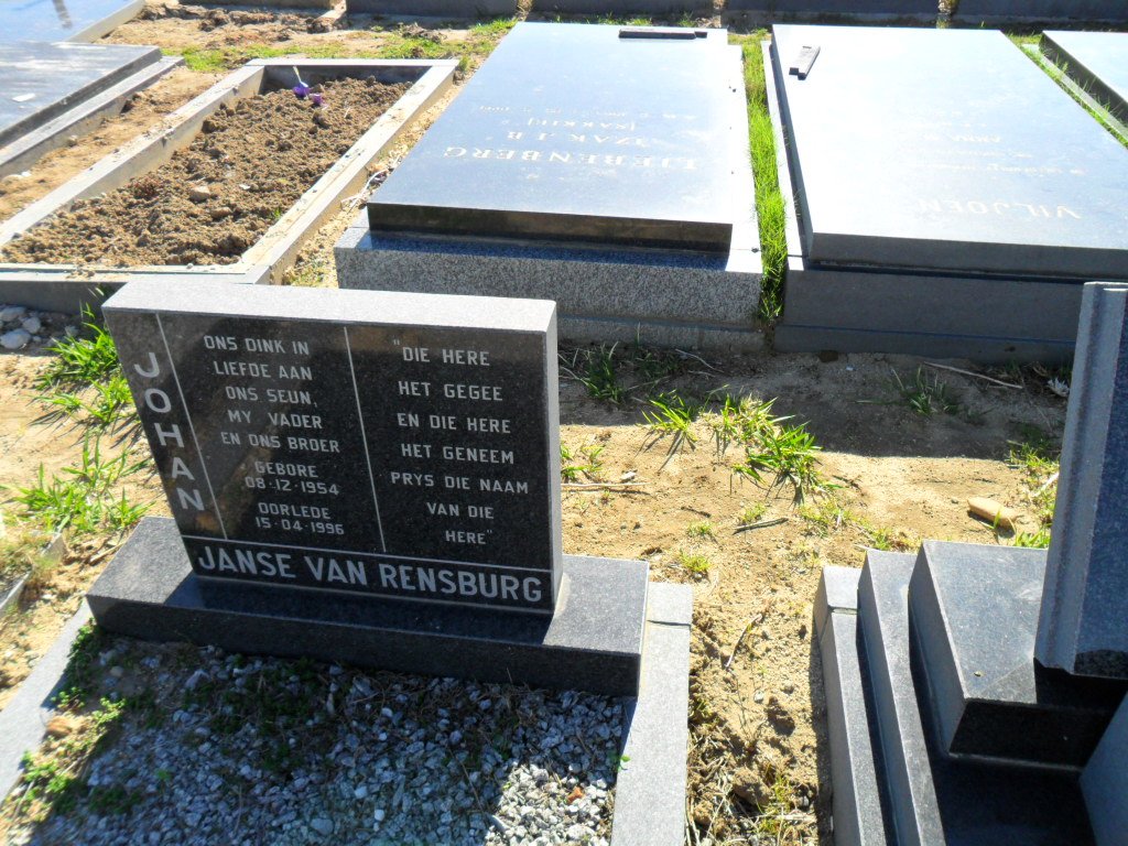 RENSBURG Johan, Janse van 1954-1996