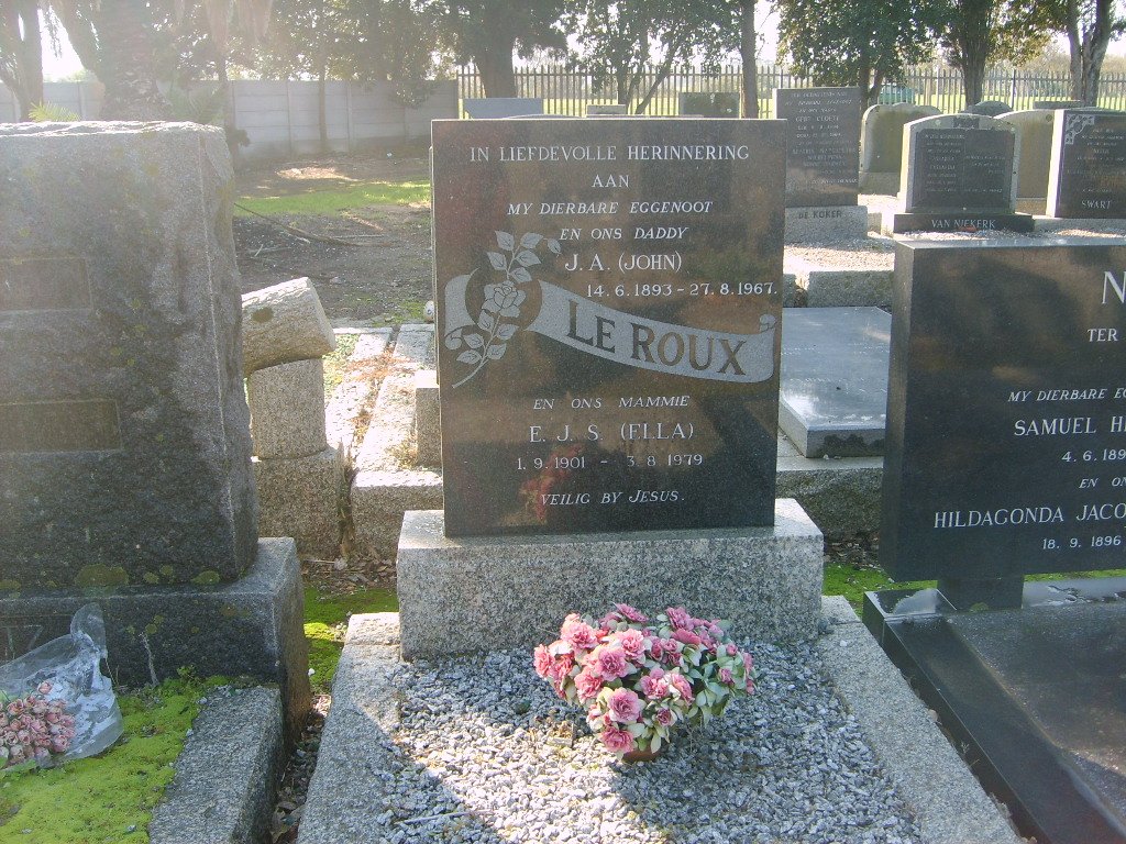 ROUX J.A., le 1893-1967  &amp; E.J.S. 1901-1979