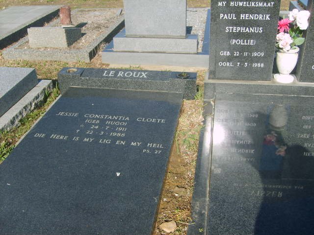 ROUX Jessie Constantia Cloete, le nee HUGO 1911-1988