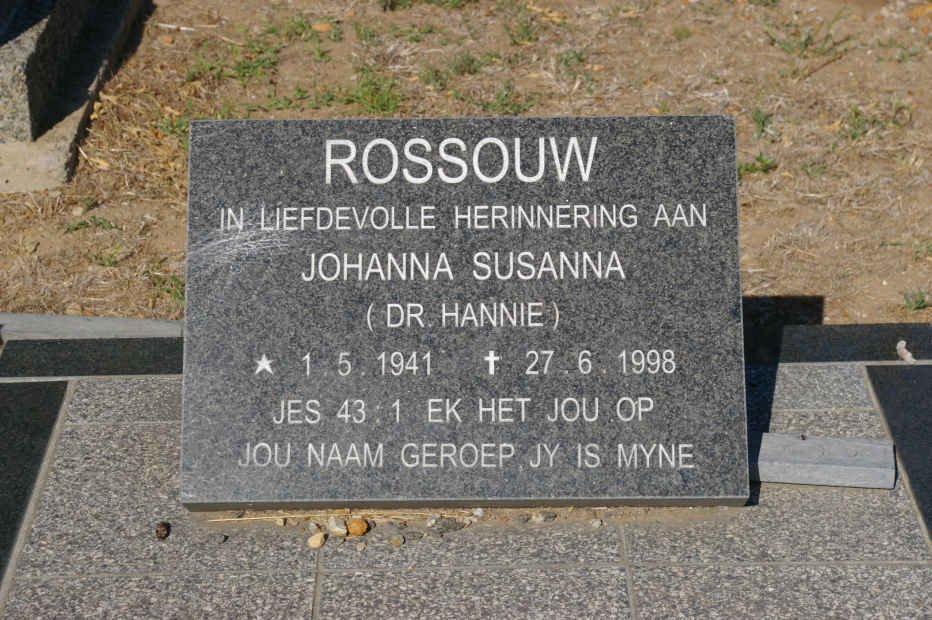 ROSSOUW Johanna Susanna 1941-1998
