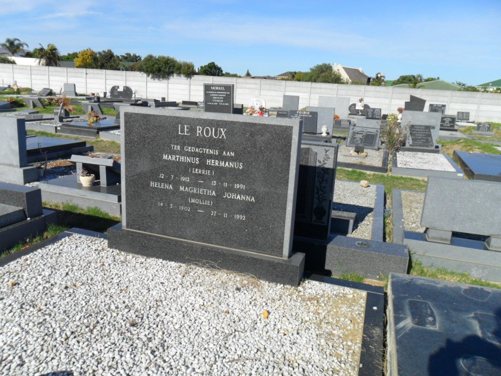 ROUX Marthinus Hermanus, le 1912-1991 &amp; Helena Magrietha Johanna 1902-1992