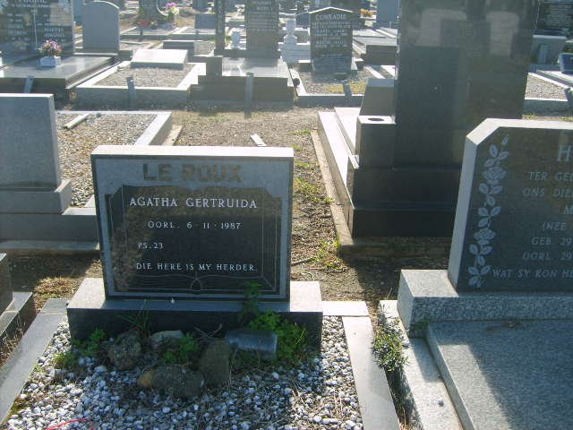 ROUX Agatha Gertruda, le -1987