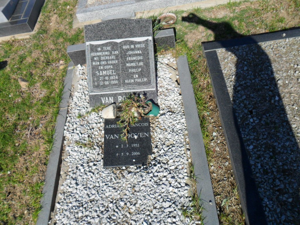 ROOYEN Samuel, van 1924-1956 :: VAN ROOYEN Adriaan Francois 1952-2006