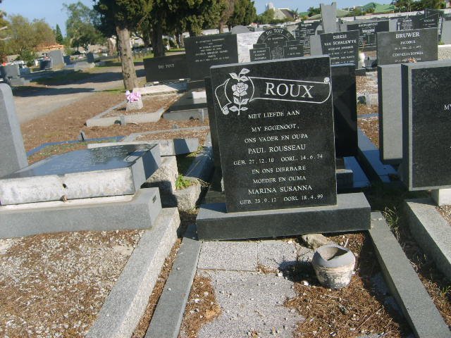 ROUX Paul Rousseau 1910-1974 &amp; Marina Susanna 1912-1999