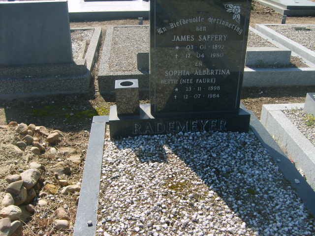 RADEMEYER James Saffery 1892-1980 &amp; Sophia Albertina FAURE 1898-1984