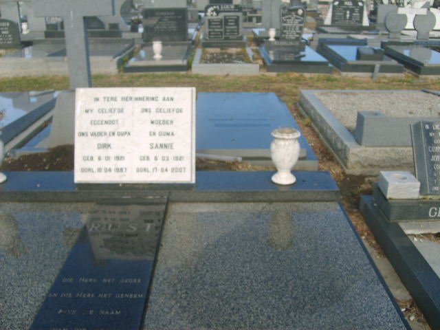 RUST Dirk 192?-1987 &amp; Sannie 1921-2007