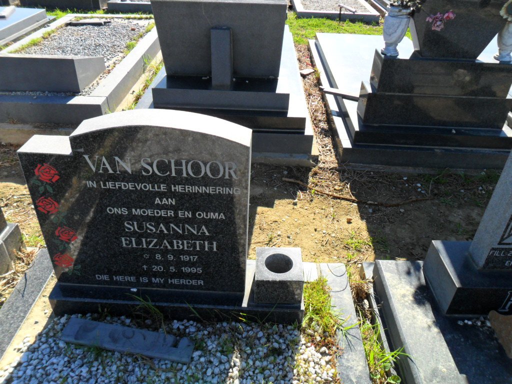 SCHOOR Susanna Elizabeth, van 1917-1995
