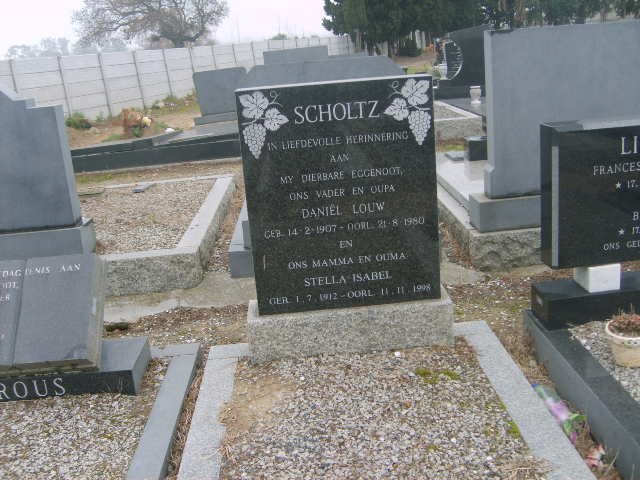 SCHOLTZ Daniel Louw 1907-1980 &amp; Stella Isabel 1912-19?8