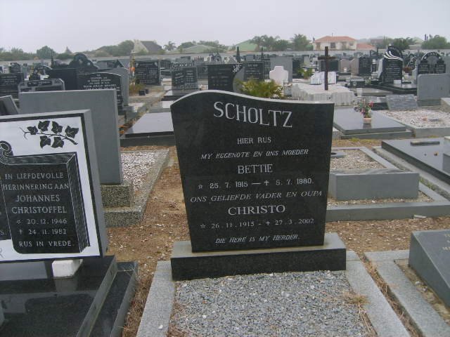 SCHOLTZ Christo 1915-2002 &amp; Bettie 1915-1980