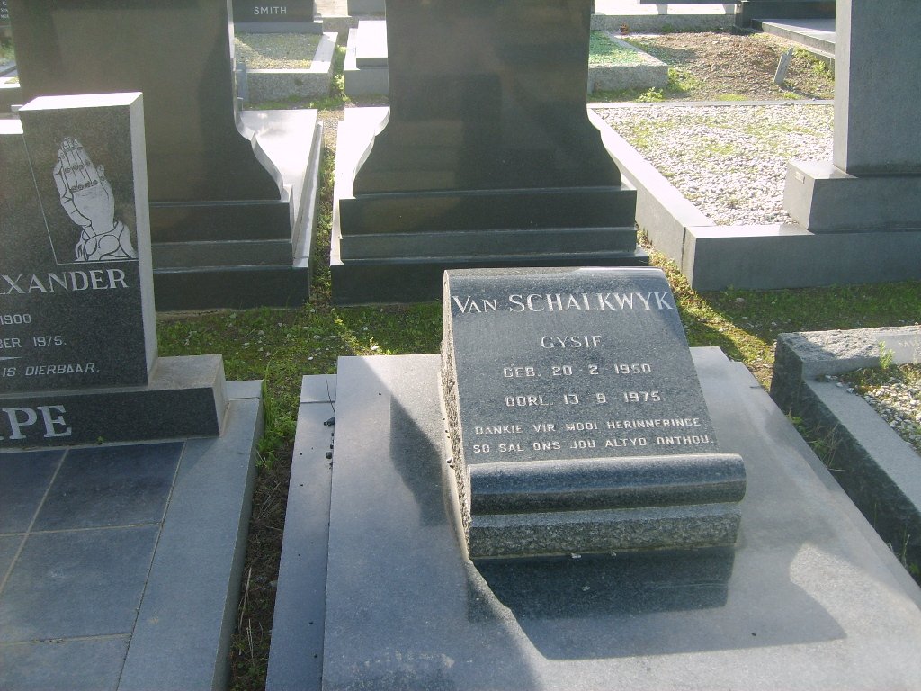 SCHALKWYK Gysie, van 1950-1975