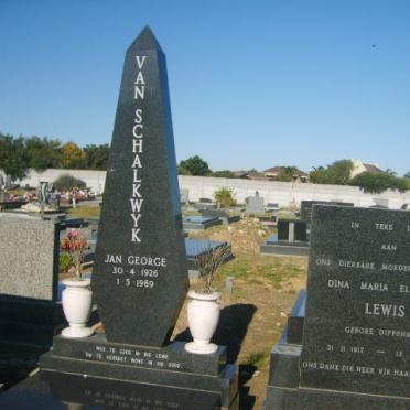 SCHALKWYK Jan George, van 1926-1989