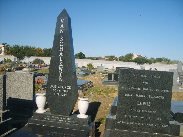 SCHALKWYK Jan George, van 1926-1989