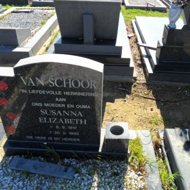 SCHOOR Susanna Elizabeth, van 1917-1995