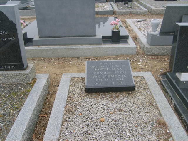 SCHALKWYK Hester Anna Johanna, van 1894-1980 