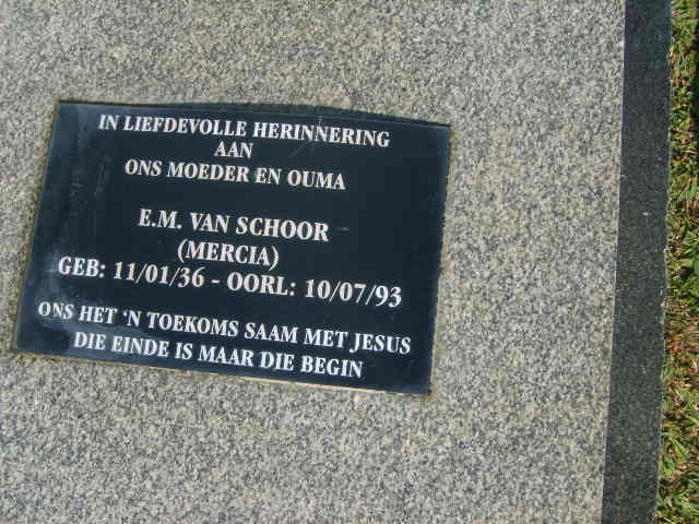 SCHOOR E.M., van 1936-1993