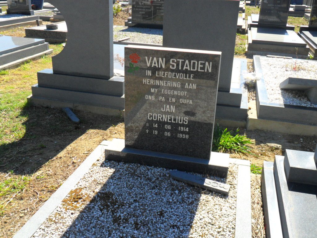 STADEN Jan Cornelius, van 1914-1998