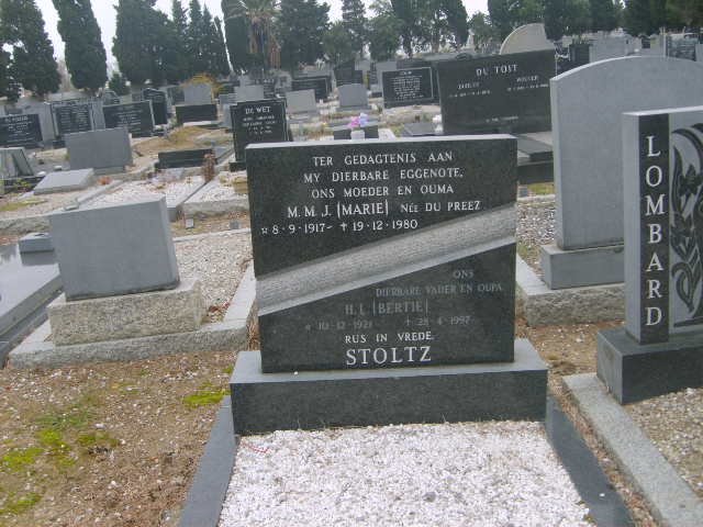 STOLTZ H. 1921-1997 &amp; M.M.J. DU PREEZ 1917-1980
