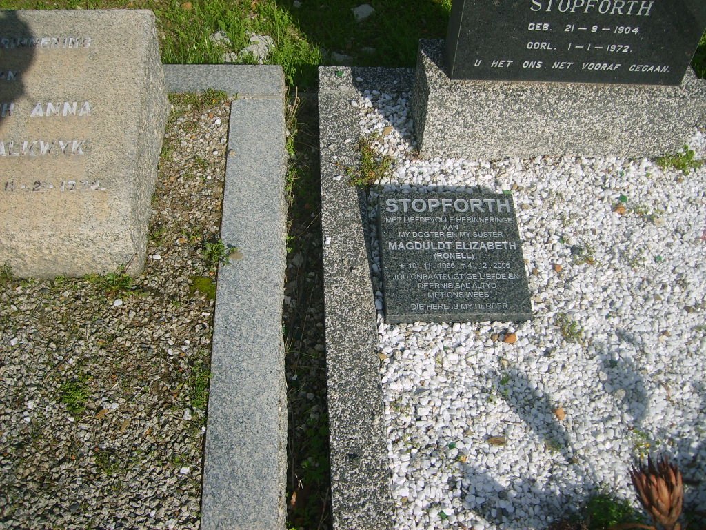 STOPFORTH Magduldt Elizabeth 1966-2006