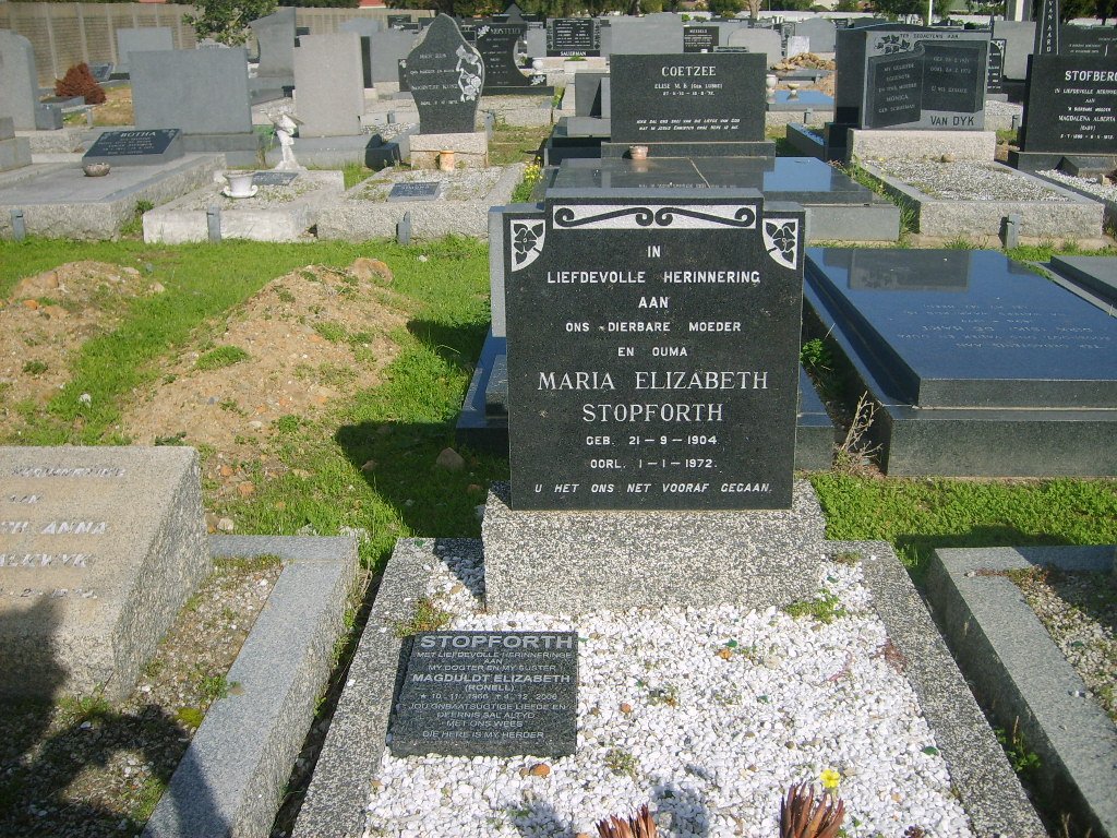 STOPFORTH Maria Elizabeth 1904-1972