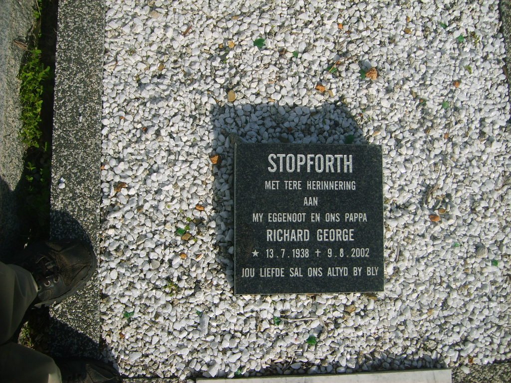 STOPFORTH Richard George 1938-2002