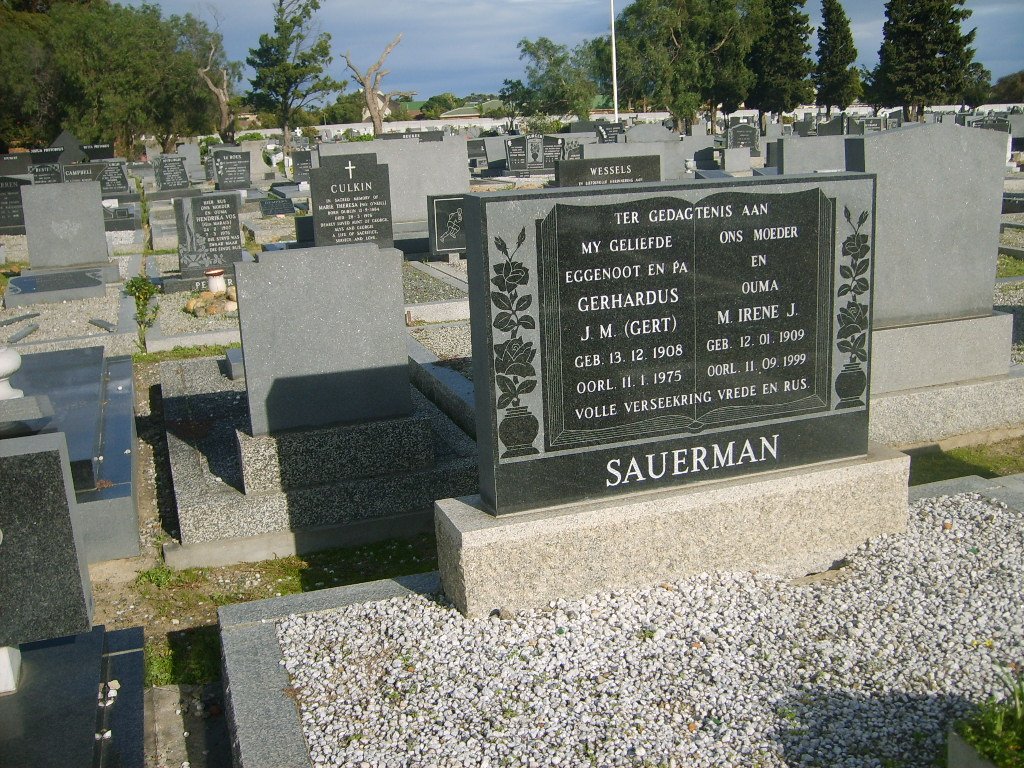SAUERMAN Gerhardus J.M. 1908-1975 &amp; M. Irene J. 1909-1999