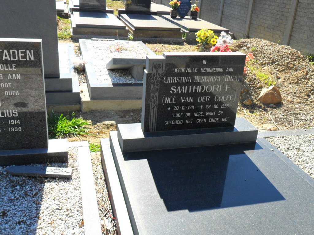 SMITHDORFF Christina Hendrina nee VAN DER COLFF 1911-1998