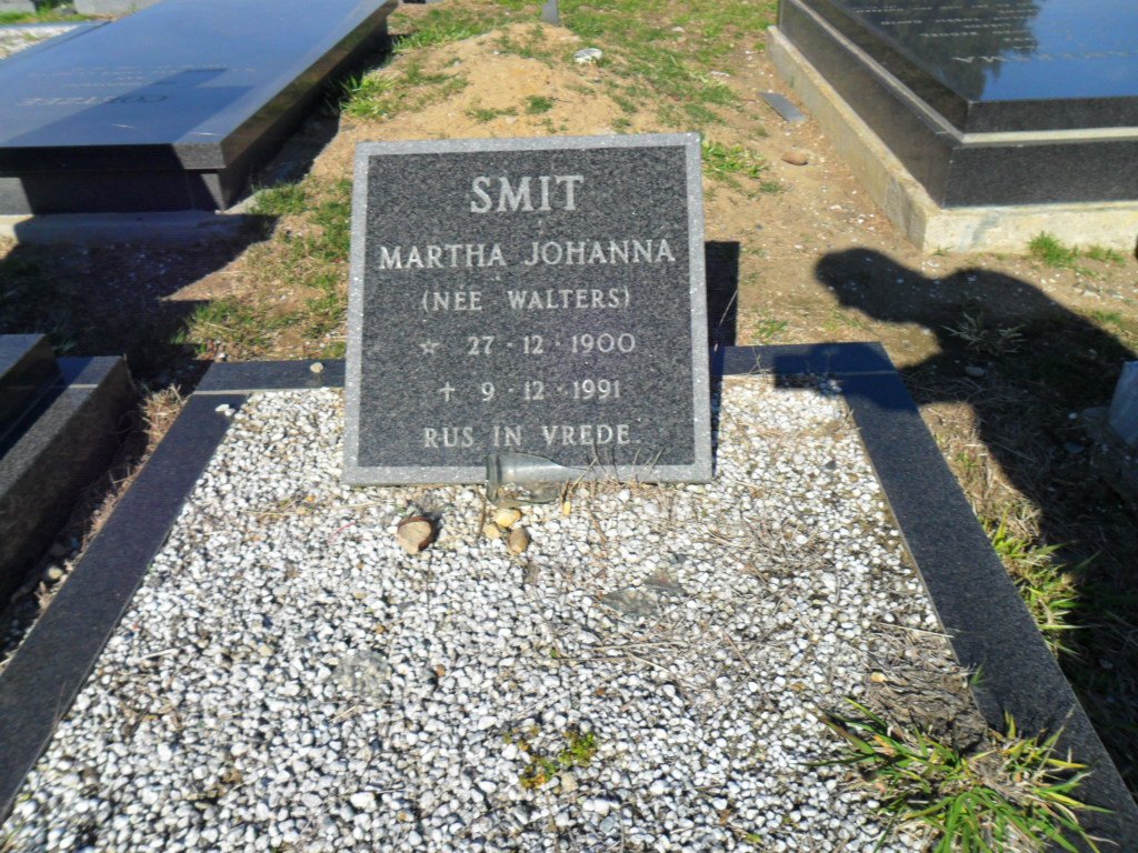 SMIT Martha Johanna nee WALTERS 1900-1991