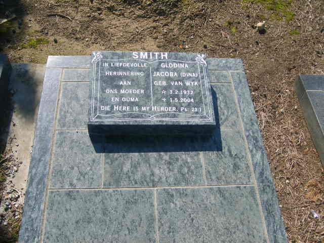 SMITH Glodina Jacoba nee VAN  WYK 1932-2004