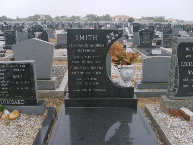 SMITH Stephanus Andries 1927-1978 &amp; Cornelia Johanna KOEN 1936-1981