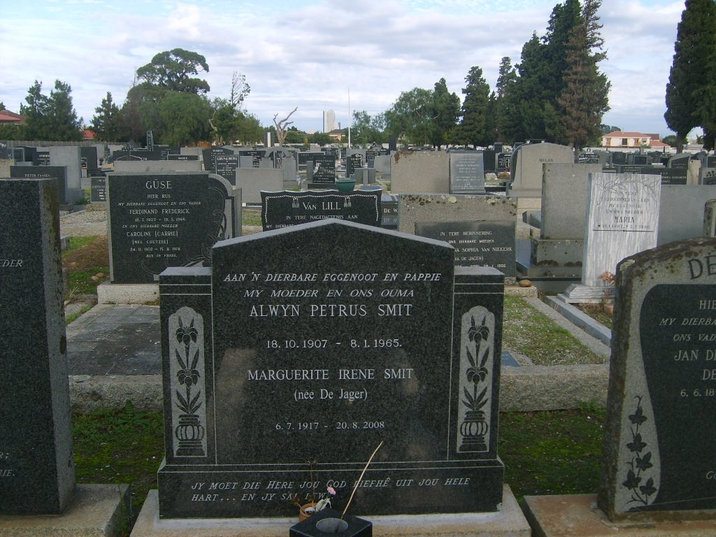 SMIT Alwyn Petrus 1907-1965 &amp; Marguerite Irene DE JAGER 1917-2008