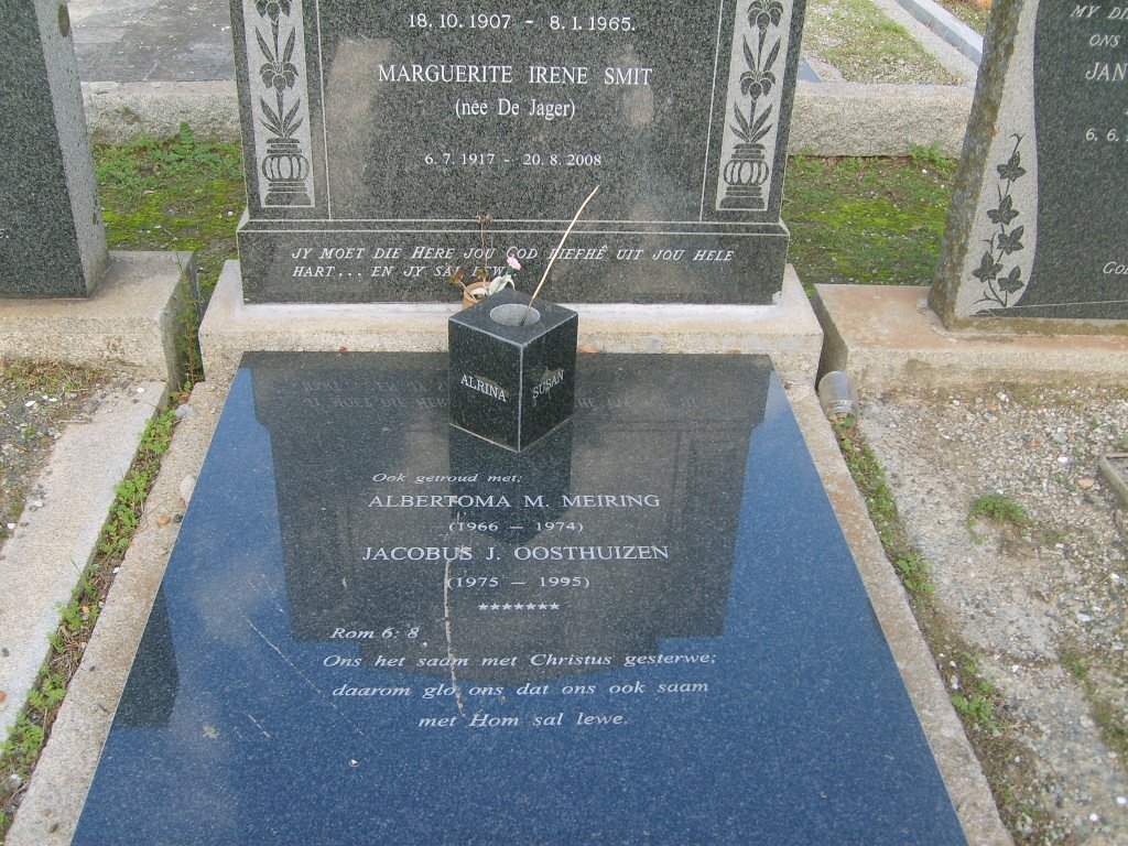 SMIT Marguerite Irene previously MEIRING previously OOSTHUIZEN nee DE JAGER 1917-2008