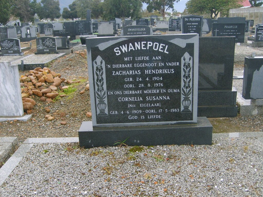 SWANEPOEL Zacharias Hendrikus 1904-1976 &amp; Cornelia Susanna EIGELAAR 1909-1983