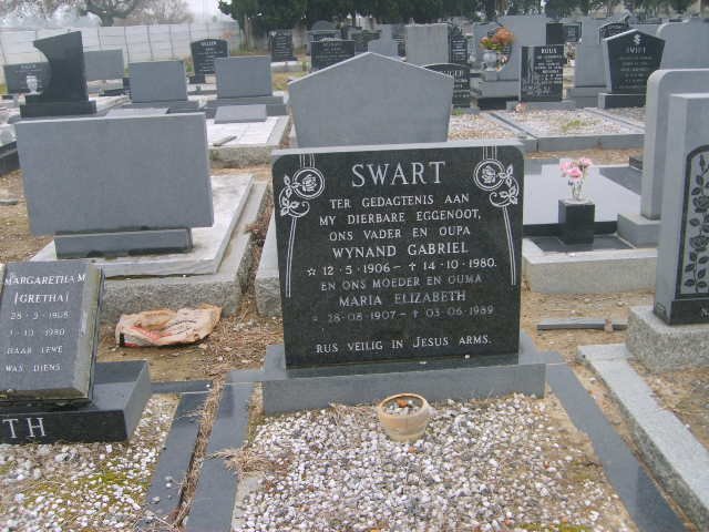 SWART Wynand Gabriel 1906-1980 &amp; Maria Elizabeth 1907-1989